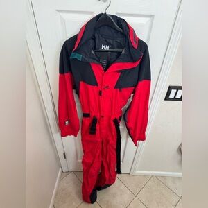 Helly Hansen Red and Black Waterproof One Piece Snow/Ski Suit